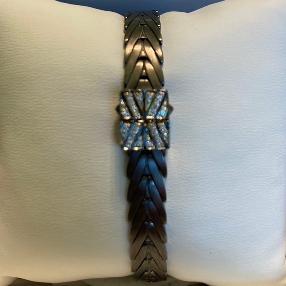 JOHN HARDY Modern Chain Diamond Chevron Link Sterling Silver Bracelet! - Picture 5 of 8